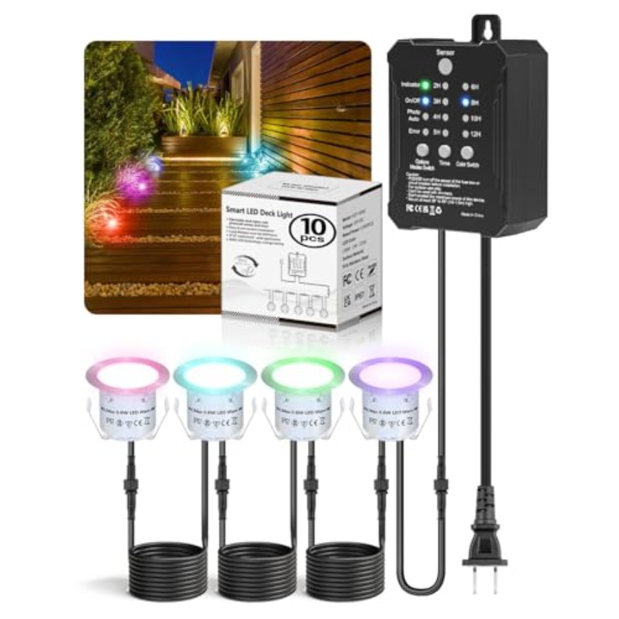 Outdoor Lighting Kits Low Voltage - مجموعة إضاءة RGB للشرفات مع محول