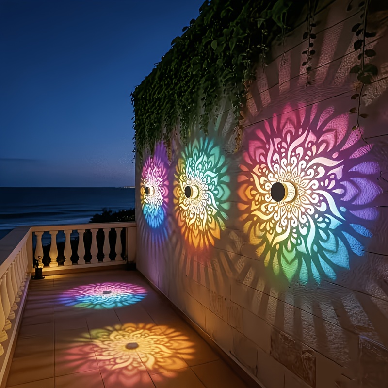 Outdoor Lighting Wall - 1/2/4 عبوات من أضواء السياج الشمسية،