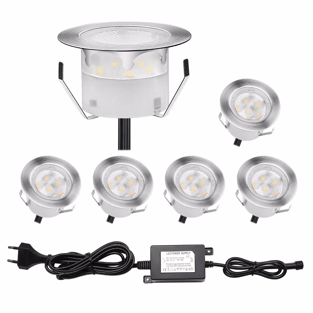 Outdoor Lighting Kits Low Voltage - مجموعة من 6 أضواء LED للأرضيات