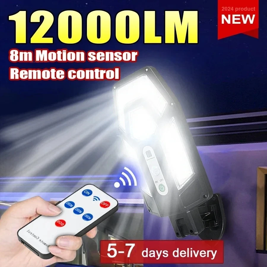Motion Sensor Outdoor - 12000LM مصباح الجدار الشمسي القوي مع
