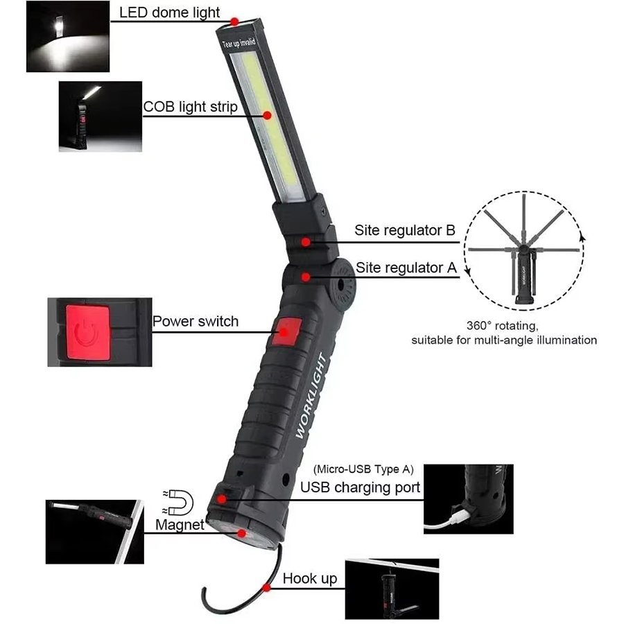 مصباح يدوي LED محمول مع خطاف م - مراجعة Outdoor Lighting Rechargeable وسعره