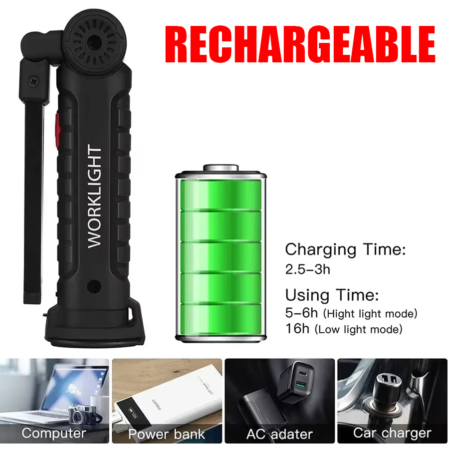 مصباح يدوي LED محمول مع خطاف م - مراجعة Outdoor Lighting Rechargeable وسعره