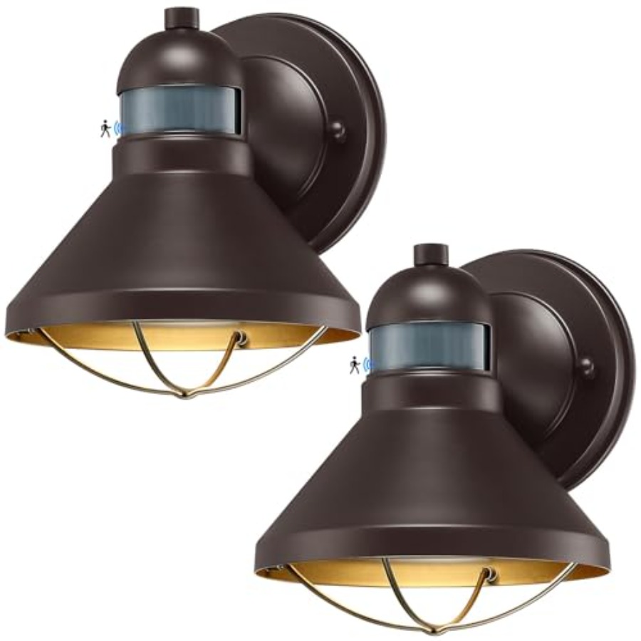 مجموعة من 2 مصباح جداري خارجي  - مراجعة Motion Sensor Outdoor وسعره