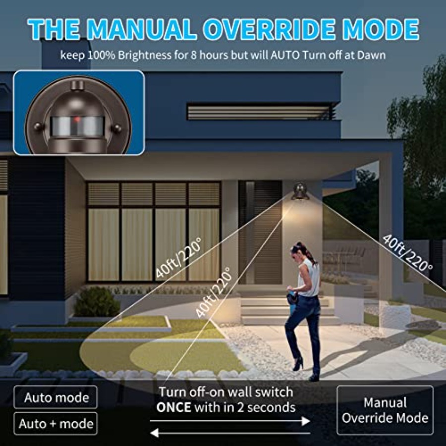 مجموعة من 2 مصباح جداري خارجي  - مراجعة Motion Sensor Outdoor وسعره