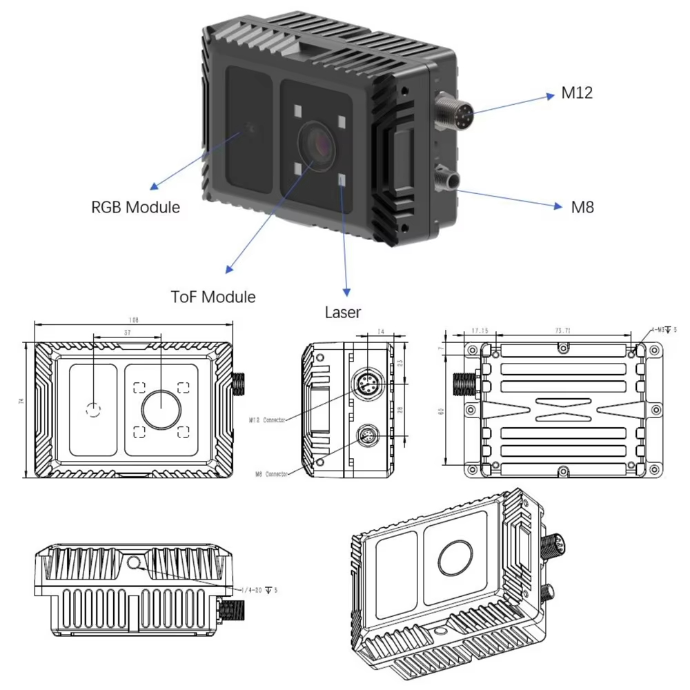 CS40pro 10m 3D ToF مستشعر ليدا - مراجعة Outdoor Lighting And Camera وسعره