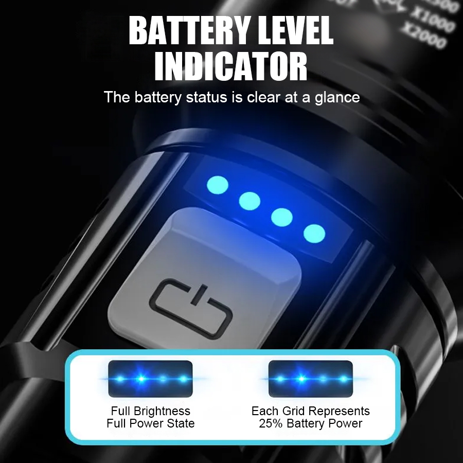 مصباح يدوي LED عالي القوة P50  - مراجعة Outdoor Lighting Rechargeable وسعره