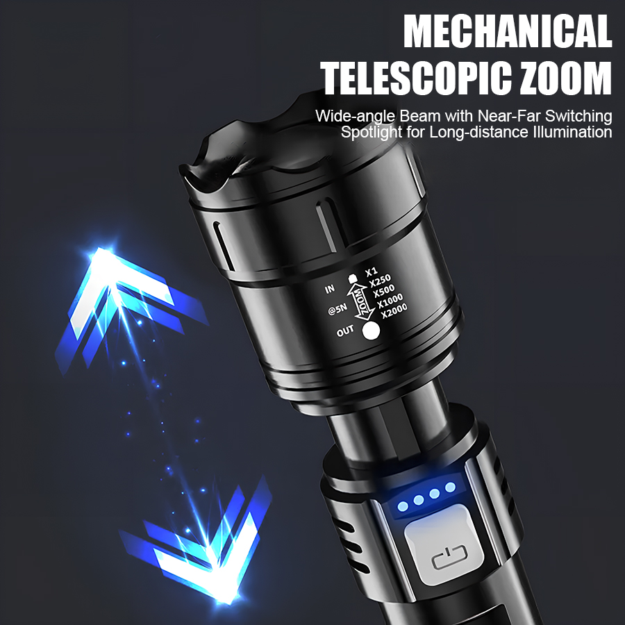 مصباح يدوي LED عالي القوة P50  - مراجعة Outdoor Lighting Rechargeable وسعره