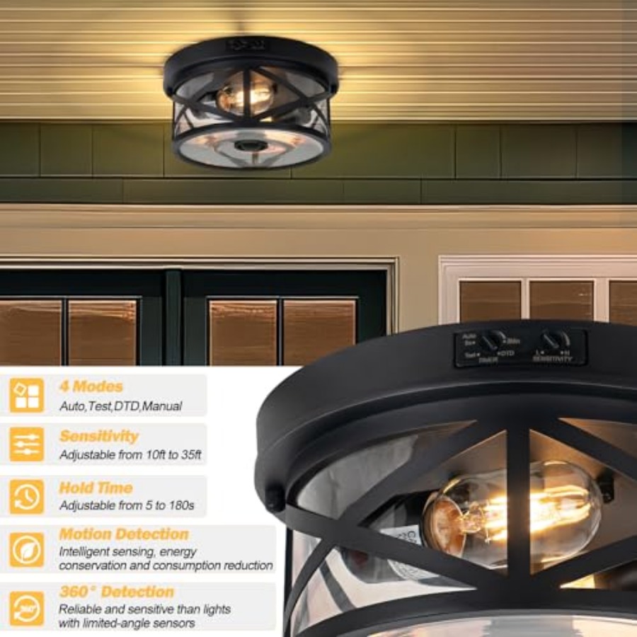 مصباح سقف خارجي بمستشعر حركة،  - مراجعة Motion Sensor Outdoor وسعره