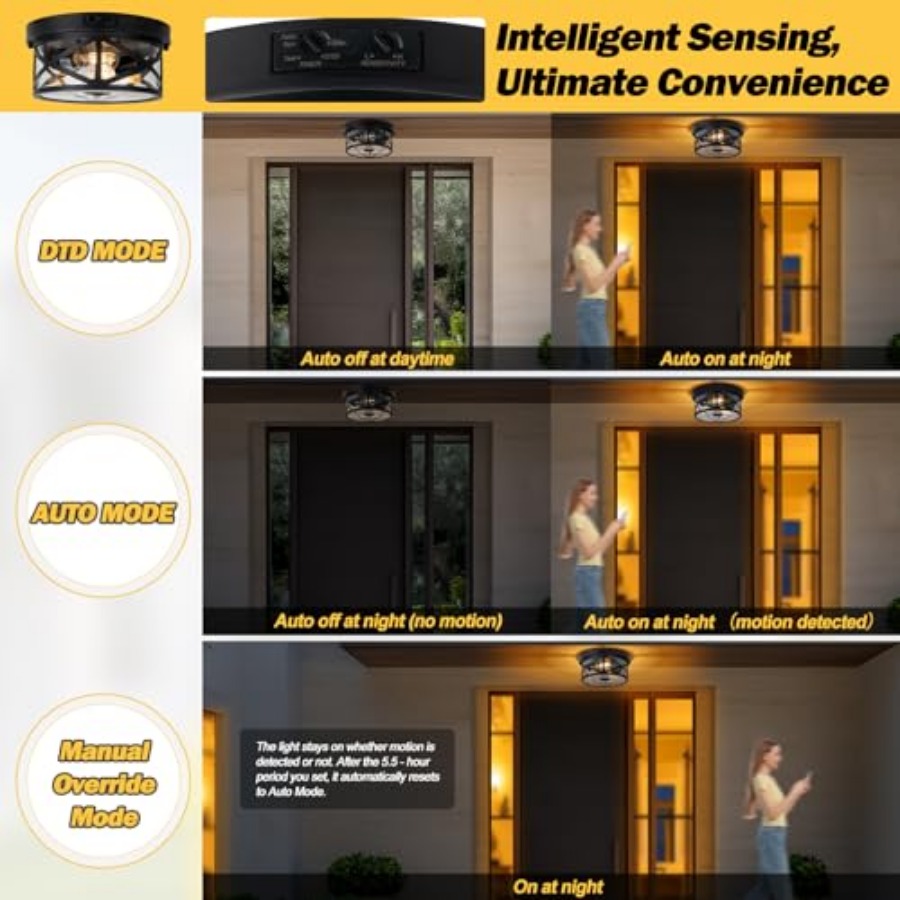 مصباح سقف خارجي بمستشعر حركة،  - مراجعة Motion Sensor Outdoor وسعره